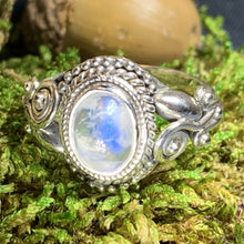 Load image into Gallery viewer, Celtic Vines Ring, Celtic Jewelry, Irish Jewelry, Celtic Knot Jewelry, Nature Jewelry, Anniversary Gift, Moonstone Ring, Wiccan Jewelry