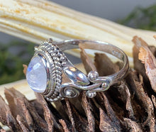 Load image into Gallery viewer, Celtic Vines Ring, Celtic Jewelry, Irish Jewelry, Celtic Knot Jewelry, Nature Jewelry, Anniversary Gift, Moonstone Ring, Wiccan Jewelry