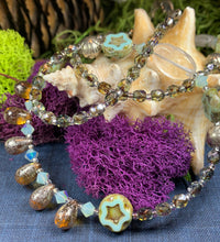 Load image into Gallery viewer, Lotus Dawn Crystal Necklace, Gemstone Jewelry, Boho Jewelry, Teacher Gift, Sister Gift, Girlfriend Gift, Mom Gift, Wife Gift, Yoga Gift