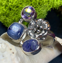 Load image into Gallery viewer, Summer Flower Ring, Celtic Jewelry, Nature Ring, Amethyst Jewelry, Girlfriend Gift, Anniversary Gift, Friendship Gift, Mom Gift, Sister Gift