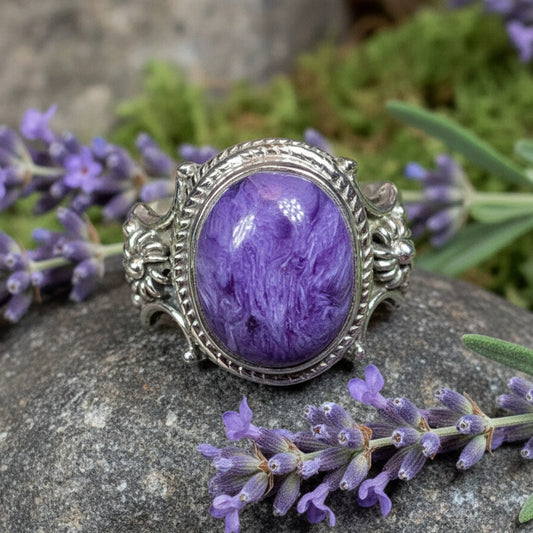 Purple Romance Ring in sterling silver