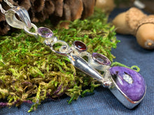 Load image into Gallery viewer, Goddess Necklace, Celtic Jewelry, Charoite Jewelry, Yoga Jewelry, Danu Jewelry, Inspirational Jewelry, Irish Jewelry, Anniversary Gift