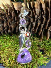Load image into Gallery viewer, Goddess Necklace, Celtic Jewelry, Charoite Jewelry, Yoga Jewelry, Danu Jewelry, Inspirational Jewelry, Irish Jewelry, Anniversary Gift