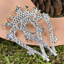 Load image into Gallery viewer, Luckenbooth Brooch, Scotland Pin, Celtic Pin, Heart Jewelry, Bridal Jewelry, Celtic Wedding, Gift for Her, Outlander Jewelry, Anniversary