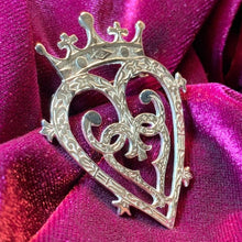 Load image into Gallery viewer, Luckenbooth Brooch, Scotland Pin, Celtic Pin, Heart Jewelry, Bridal Jewelry, Celtic Wedding, Gift for Her, Outlander Jewelry, Anniversary
