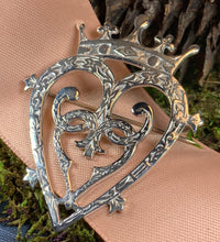Load image into Gallery viewer, Luckenbooth Brooch, Scotland Pin, Celtic Pin, Heart Jewelry, Bridal Jewelry, Celtic Wedding, Gift for Her, Outlander Jewelry, Anniversary