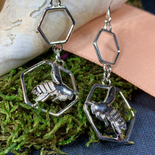 Load image into Gallery viewer, Bee Earrings, Nature Jewelry, Insect Jewelry, Anniversary Gift, Outlander Jewelry, Graduation Gift, Wiccan Jewelry, Honey Bee Jewelry
