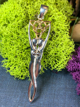 Load image into Gallery viewer, Double Goddess Necklace, Triquetra Pendant, Goddess Jewelry, Celtic Jewelry, Anniversary Gift, Wiccan Jewelry, Pagan Jewelry, Irish Gift