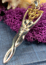 Load image into Gallery viewer, Double Goddess Necklace, Triquetra Pendant, Goddess Jewelry, Celtic Jewelry, Anniversary Gift, Wiccan Jewelry, Pagan Jewelry, Irish Gift