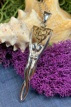Load image into Gallery viewer, Double Goddess Necklace, Triquetra Pendant, Goddess Jewelry, Celtic Jewelry, Anniversary Gift, Wiccan Jewelry, Pagan Jewelry, Irish Gift