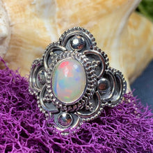 Load image into Gallery viewer, Highland Dawn Ring, Celtic Jewelry, Opal Ring, Gemstone Jewelry, Scotland Ring, Wiccan Jewelry, Anniversary Gift, Opal Jewelry, Wife Gift