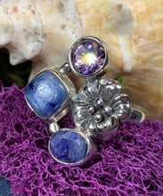Load image into Gallery viewer, Summer Flower Ring, Celtic Jewelry, Nature Ring, Amethyst Jewelry, Girlfriend Gift, Anniversary Gift, Friendship Gift, Mom Gift, Sister Gift