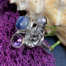 Load image into Gallery viewer, Summer Flower Ring, Celtic Jewelry, Nature Ring, Amethyst Jewelry, Girlfriend Gift, Anniversary Gift, Friendship Gift, Mom Gift, Sister Gift