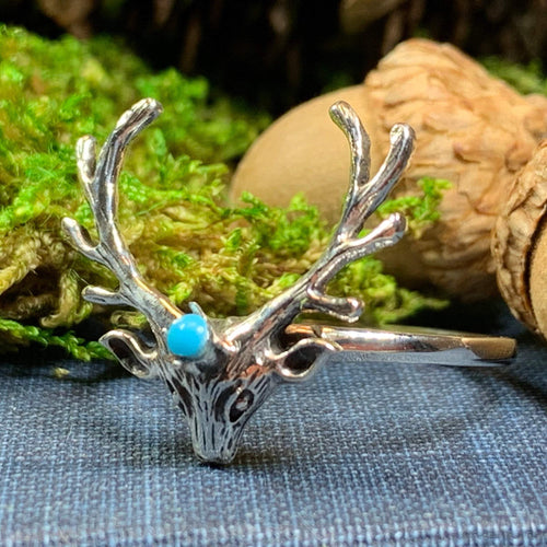 Stag Ring, Scotland Jewelry, Scottish Stag, Hunter Gift, Nature Jewelry, Pagan Jewelry, Wiccan Jewelry, Animal Jewelry, Deer Ring