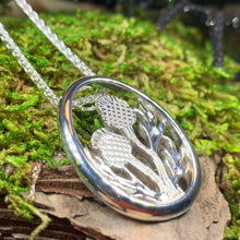 Load image into Gallery viewer, Thistle Necklace, Silver Celtic Jewelry, Scottish Jewelry, Scotland Pendant, Celtic Knot Jewelry, Thistle Jewelry, Anniversary Gift