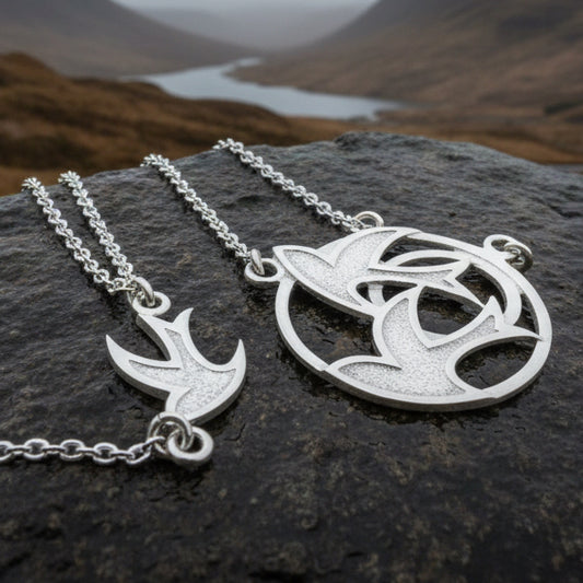 Peace Doves Necklace, Scotland Jewelry, Dove of Peace Jewelry, Long Sterling Silver Necklace, Confirmation Gift, Religious Jewelry, Mom Gift