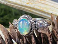 Load image into Gallery viewer, Highland Dawn Ring, Celtic Jewelry, Opal Ring, Gemstone Jewelry, Scotland Ring, Wiccan Jewelry, Anniversary Gift, Moonstone Jewelry