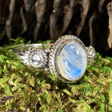 Load image into Gallery viewer, Highland Dawn Ring, Celtic Jewelry, Opal Ring, Gemstone Jewelry, Scotland Ring, Wiccan Jewelry, Anniversary Gift, Moonstone Jewelry