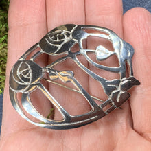 Load image into Gallery viewer, Roses Brooch, Scotland Jewelry, Rennie Mackintosh Jewelry, Celtic Pin, Scarf Pin, Aunt Gift, Mom Gift, Girlfriend, Graduation Gift