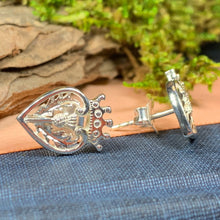 Load image into Gallery viewer, Luckenbooth Earrings, Silver Celtic Jewelry, Scottish Jewelry, Scotland Post Earrings, Celtic Knot Jewelry, Bridal Jewelry, Anniversary Gift