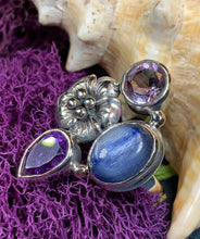 Load image into Gallery viewer, Summer Flower Ring, Celtic Jewelry, Nature Ring, Amethyst Jewelry, Girlfriend Gift, Anniversary Gift, Friendship Gift, Mom Gift, Sister Gift
