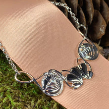 Load image into Gallery viewer, Mackintosh Leaves Necklace, Scotland Jewelry, Celtic Jewelry, Leaf Jewelry, Art Deco Pendant, Anniversary Gift, Scottish Necklace, Wife Gift
