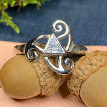 Load image into Gallery viewer, Celtic Spiral Ring, Irish Jewelry, Triskele Ring, Ireland Jewelry, Celtic Jewelry, Wiccan Jewelry, Wife Gift, Mom Gift, Triple Spiral Ring