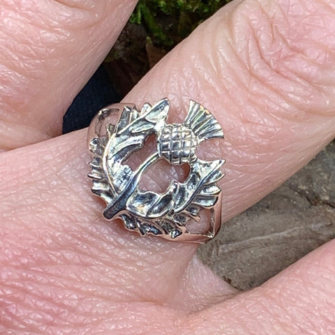 Load image into Gallery viewer, Thistle Ring, Celtic Jewelry, Scotland Jewelry, Flower Jewelry, Outlander Jewelry, Nature Ring, Thistle Jewelry, Mom Gift, Wife Gift