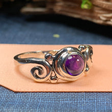Load image into Gallery viewer, Celtic Knot Ring, Amethyst Jewelry, Celtic Spiral Ring, Irish Jewelry, Celtic Jewelry, Anniversary Gift, Wiccan Jewelry, Wife Gift, Mom Gift