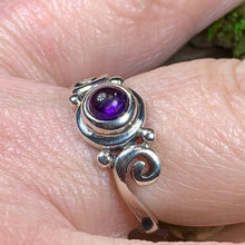 Load image into Gallery viewer, Celtic Knot Ring, Amethyst Jewelry, Celtic Spiral Ring, Irish Jewelry, Celtic Jewelry, Anniversary Gift, Wiccan Jewelry, Wife Gift, Mom Gift