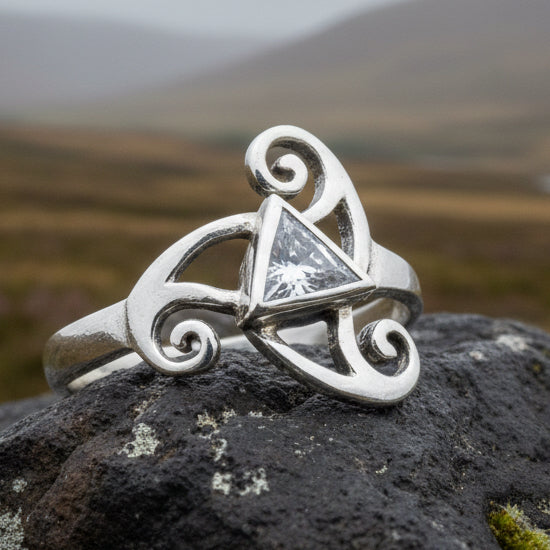 Tara Celtic Spiral Ring in Sterling Silver — view 9