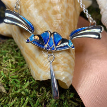 Load image into Gallery viewer, Mackintosh Blue Necklace, Scotland Jewelry, Celtic Jewelry, Art Nouveau Jewelry, Art Deco Pendant, Anniversary Gift, Scottish Necklace