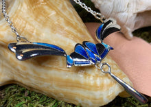 Load image into Gallery viewer, Mackintosh Blue Necklace, Scotland Jewelry, Celtic Jewelry, Art Nouveau Jewelry, Art Deco Pendant, Anniversary Gift, Scottish Necklace