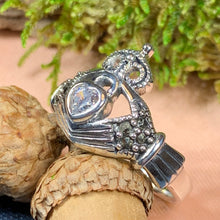 Load image into Gallery viewer, Claddagh Ring, Celtic Jewelry, Irish Jewelry, Celtic Knot Jewelry, Irish Ring, Irish Dance Gift, Anniversary Gift, Luckenbooth Ring