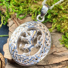 Load image into Gallery viewer, Scotland Lion Necklace, Silver Celtic Jewelry, Scottish Jewelry, Scotland Pendant, Celtic Knot Jewelry, Lion Jewelry, Anniversary Gift
