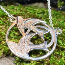 Load image into Gallery viewer, Peace Doves Necklace, Scotland Jewelry, Dove of Peace Jewelry, Long Sterling Silver Necklace, Confirmation Gift, Religious Jewelry, Mom Gift