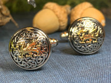 Load image into Gallery viewer, Welsh Dragon Cuff Links, Dragon Jewelry, Animal Jewelry, Wales Jewelry, Celtic Jewelry, Welsh Groom Gift, Best Man Gift, Anniversary Gift