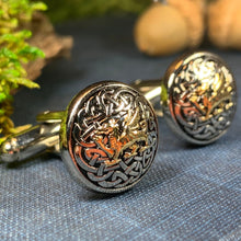 Load image into Gallery viewer, Welsh Dragon Cuff Links, Dragon Jewelry, Animal Jewelry, Wales Jewelry, Celtic Jewelry, Welsh Groom Gift, Best Man Gift, Anniversary Gift