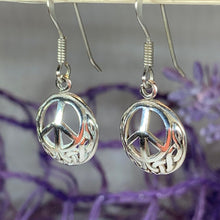 Load image into Gallery viewer, Celtic Peace Sign Earring, Celtic Jewelry, Irish Jewelry, Sister Gift, Girlfriend Gift, Graduation Gift, Wife Gift, Yoga Gift, Mom Gift