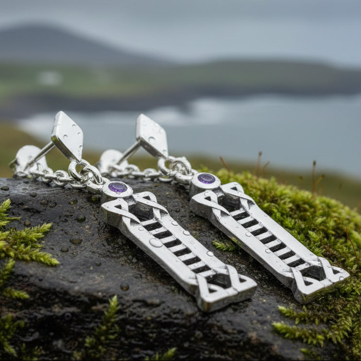 Calista MacKintosh Art Deco Earrings in Sterling Silver — view 8