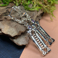 Load image into Gallery viewer, Art Deco Earrings, Scotland Jewelry, Mackintosh Jewelry, Art Deco Jewelry, Anniversary Gift, Celtic Earrings, Dangle Earrings, Mom Gift