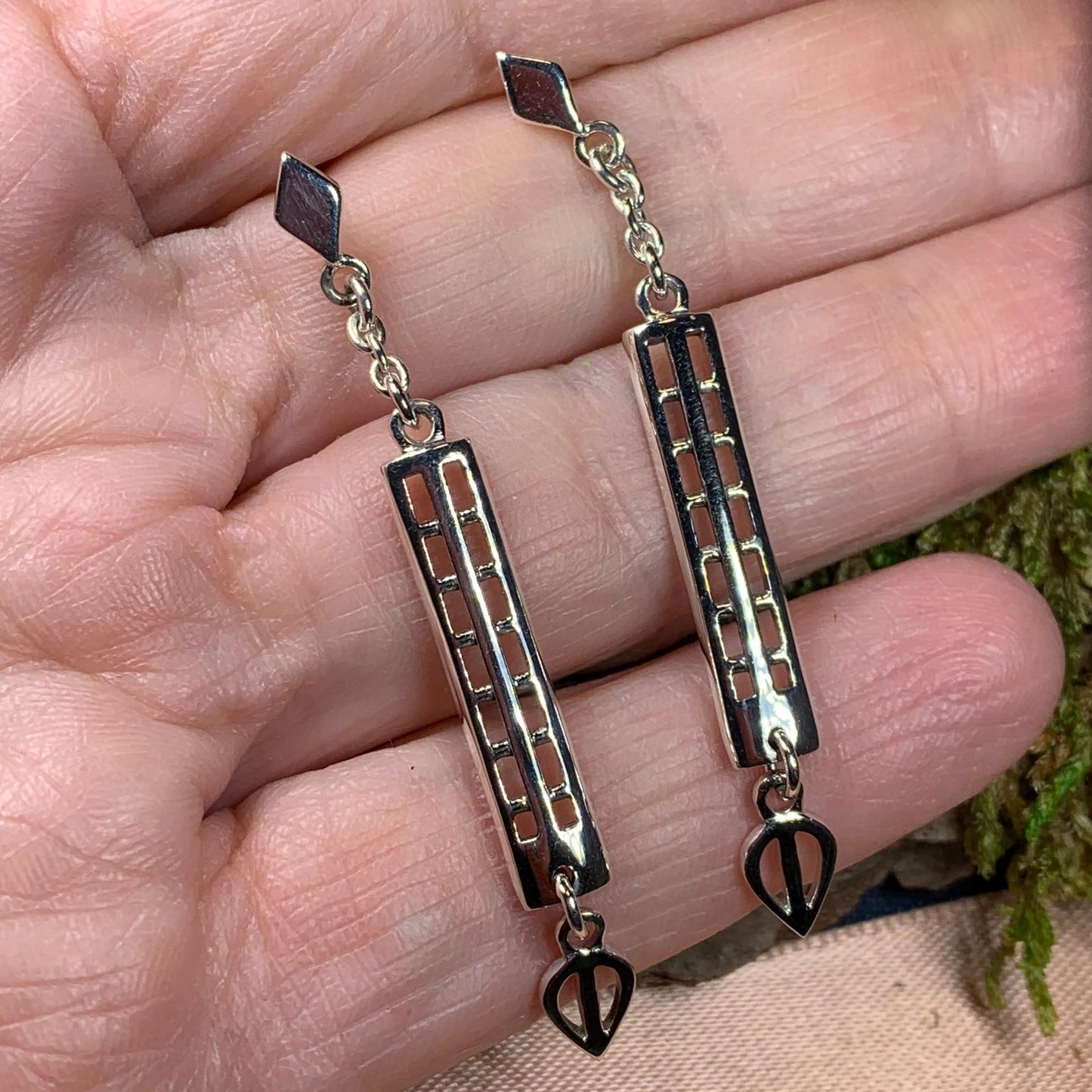 Art Deco Earrings, Scotland Jewelry, Mackintosh Jewelry, Art Deco Jewelry, Anniversary Gift, Celtic Earrings, Nature Jewelry, Mom Gift