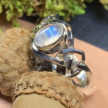 Load image into Gallery viewer, Celtic Knot Ring, Moonstone Jewelry, Moonstone Ring, Irish Jewelry, Celtic Jewelry, Anniversary Gift, Wiccan Jewelry, Wife Gift, Mom Gift