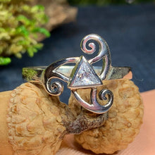 Load image into Gallery viewer, Celtic Spiral Ring, Irish Jewelry, Triskele Ring, Ireland Jewelry, Celtic Jewelry, Wiccan Jewelry, Wife Gift, Mom Gift, Triple Spiral Ring