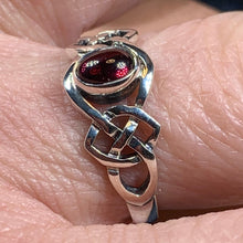 Load image into Gallery viewer, Celtic Knot Ring, Garnet Jewelry, Scotland Ring, Irish Jewelry, Celtic Jewelry, Anniversary Gift, Wiccan Jewelry, Wife Gift, Mom Gift
