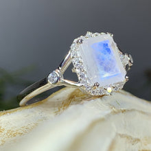 Load image into Gallery viewer, Moonstone Ring, Promise Ring, Engagement Ring, Celtic Jewelry, Anniversary Gift, Wiccan Jewelry, Boho Statement Ring, Cocktail Ring