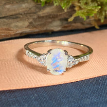 Load image into Gallery viewer, Moonstone Ring, Promise Ring, Boho Statement Ring, Engagement Ring, Anniversary Gift, Wiccan Jewelry, Boho Ring, Mom Gift, Wife Gift