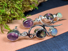Load image into Gallery viewer, Celtic Mystic Topaz Earrings, Celtic Jewelry, Rainbow Topaz Jewelry, Boho Earrings, Anniversary Gift, Dangle Earrings, Celestial Jewelry