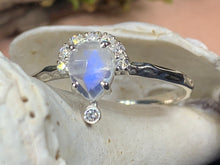 Load image into Gallery viewer, Moonstone Ring, Boho Statement Ring, Silver Promise Ring, Engagement Ring, Anniversary Gift, Wiccan Jewelry, Boho Ring, Mom Gift, Wife Gift
