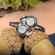 Load image into Gallery viewer, Moonstone Ring, Celtic Ring, Boho Statement Ring, Promise Ring, Anniversary Gift, Celtic Knot Ring, Irish Ring, Mom Gift, Wife Gift